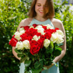 51 красная и белая роза