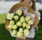 Букет из 15 белых розы (Кения, 50 см)