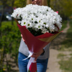 Букет из 7 белых кустовых хризантем — изображение 3