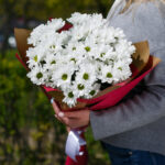 Букет из 7 белых кустовых хризантем — изображение 5