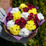 Яркий букет хризантем фото