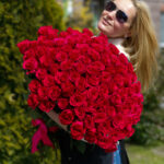 Букет из 101 красной розы (Эквадор, 50 см) — изображение 2