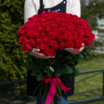 Букет из 101 красной розы (Эквадор, 50 см) — изображение 5