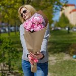 букет из розовых пионов