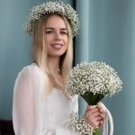 венок браслет и букет из гипсофилы
