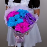 Букет из 5 ярких кустовых хризантем — изображение 5