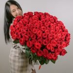 Букет из 101 красной розы (Эквадор, 70 см) — изображение 3