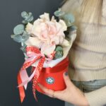 Композиция комплимент с розовой французской розой размера S — изображение 2